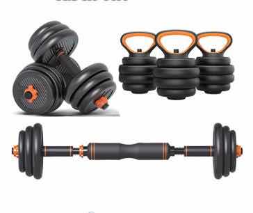 飞尔顿哑铃男士健身器材包胶环保壶铃家用多规格可拆卸杠铃旗舰款